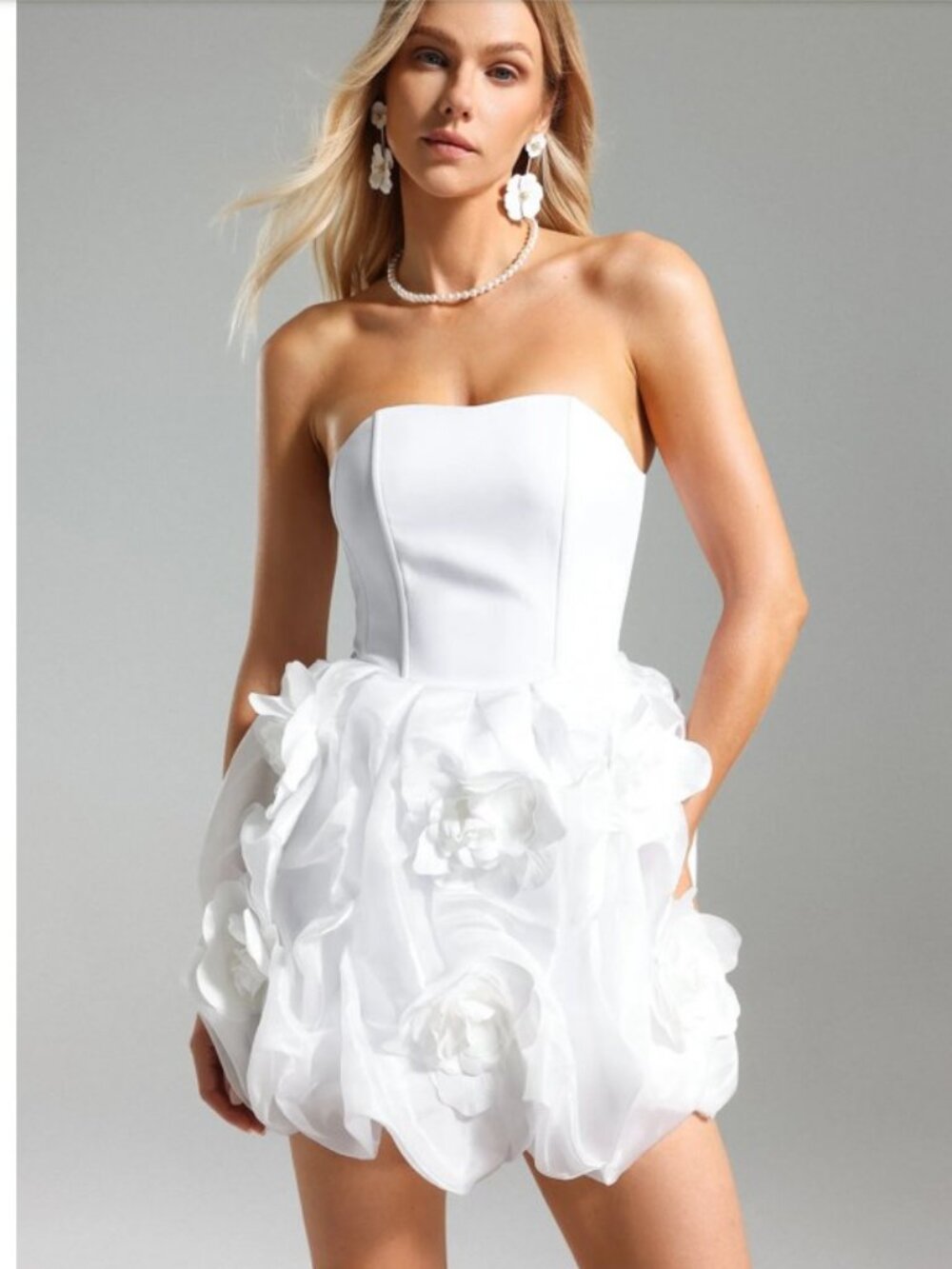 Janka Flower Mesh Mini Dress from Bella Barnett